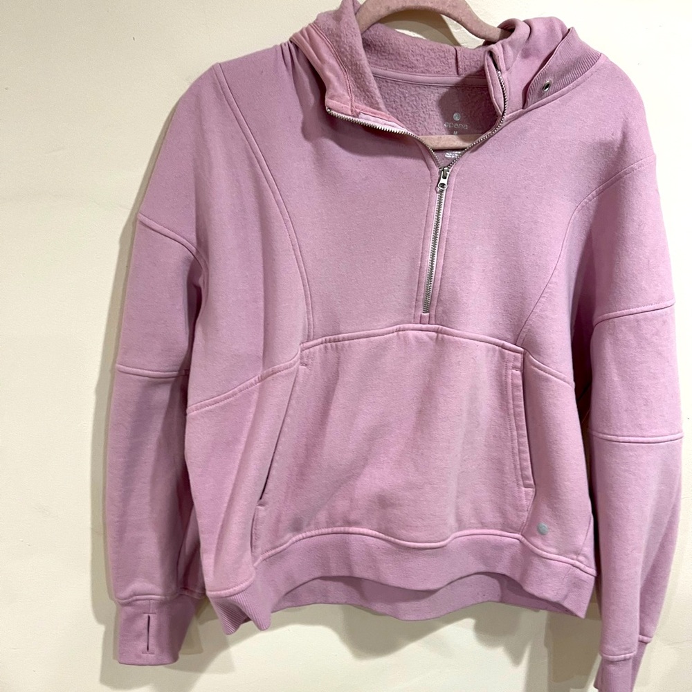 APANA size M Pink Half-Zip Hoodie